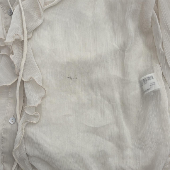 Zara Cream Ruffle Blouse - Picture 2 of 4
